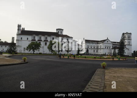 Goa Archaeological museum and SE Cathedral church in Old Goa. Stock Photo