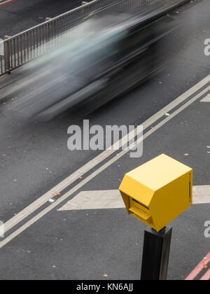 Cars speeding through a speed trap Stock Photo