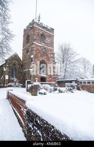 St Peter's Church Harborne in Snow Stock Photo