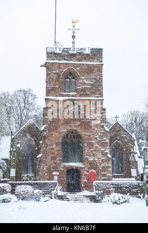 St Peter's Church Harborne in Snow Stock Photo