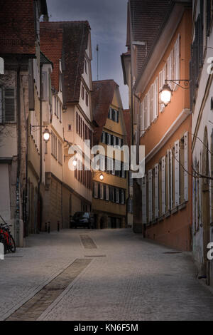 Timber Cottage Glowing Lamp Shutters Warm German European Old House Vintage Stock Photo