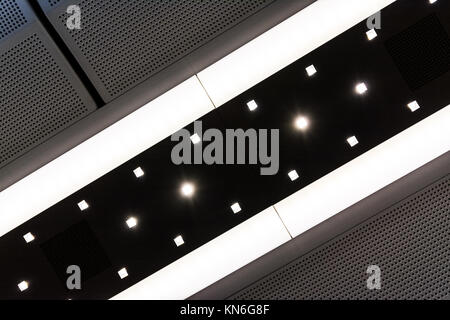 Abstract Subway Lights Black White Diagonal Stock Photo