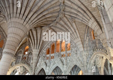 Interior architectural design of Parliament Hill in Ottawa. Stock Photo