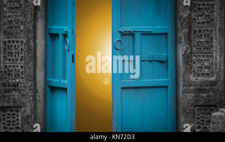 open door with light behind