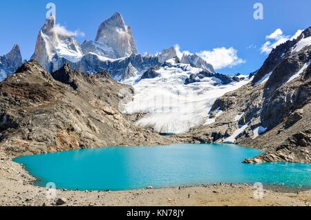 At the lagoon, Fitz Roy Walk, El Chalten, Patagonia, Argentina.