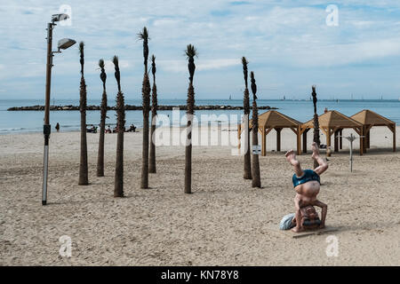 A statue depicts David Ben Gurion, Israel’s first prime minister, doing