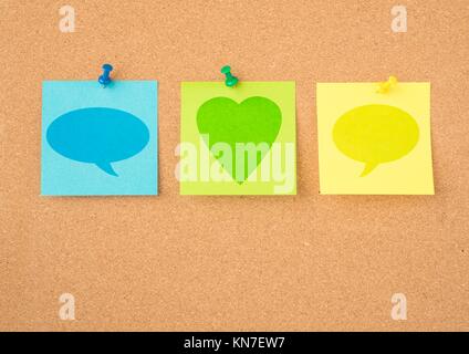 The word LOVE on a bulletin board using cut-out paper letters in the ransom  note effect typography Stock Photo - Alamy