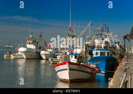Fishing port of Bonanza (at the mouth of the Guadalquivir river). Sanlucar de Barrameda, Cadiz province, Region of Andalusia, Spain, Europe Stock Photo