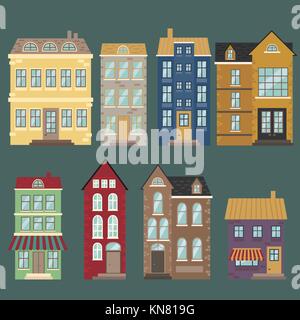 Traditional European architecture, old town houses Stock Vector