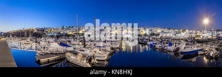 Puerto del Carmen, old port, twilight,  Lanzarote, Canary Islands, Spain Stock Photo