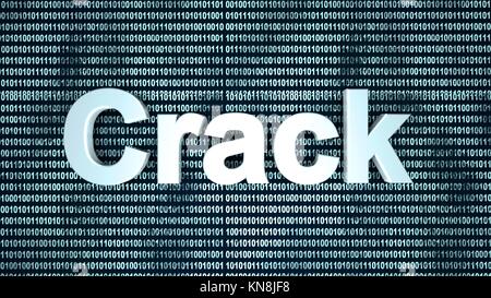 Digital software Crack, symbol for software piracy. 3D rendered Stock ...