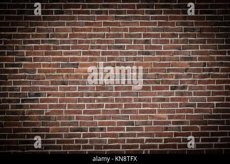 Empty brick wall. Red bricks with nice texture. Background with copy space.