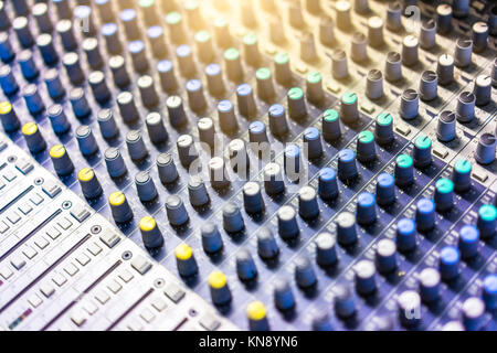 Full Frame Shot Of Sound recording equipment. Stock Photo