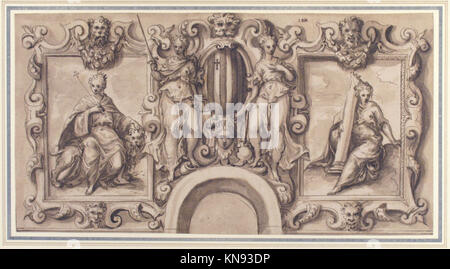 Design for a Wall Decoration over an Arched Doorway with Grimani Arms MET 1974.389 339082 Stock Photo