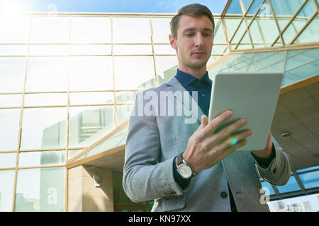Modern Businessman Using Digital tablet Stock Photo
