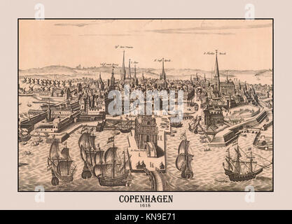 17th century view of Copenhagen Stock Photo