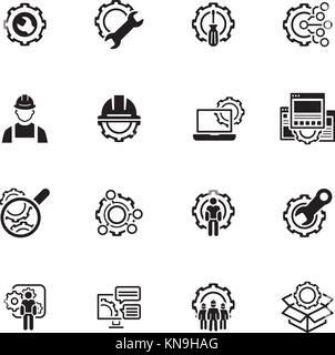 Line Engineering Icons Stock Vector