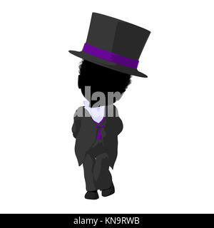 Little african ameircan top hat girl on a white background Stock Photo