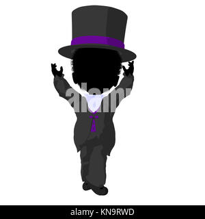 Little african ameircan top hat girl on a white background Stock Photo