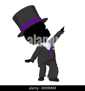 Little african ameircan top hat girl on a white background Stock Photo