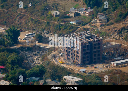 Large multi level building under construction in Dharamshala, India Stock Photo