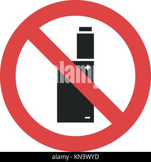 Vector symbol - vaping forbidden, smoking electronic cigarette not allowed Stock Vector