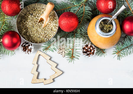 yerba mate Christmas background Stock Photo