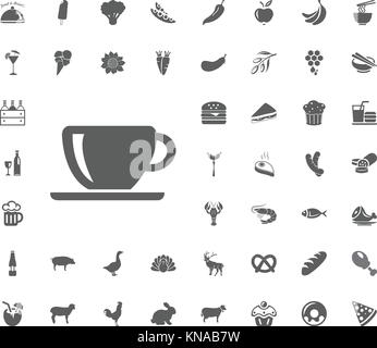Hot drink cup icon. Tea, coffee icon. Food and Drinks vector icon set. Stock Vector