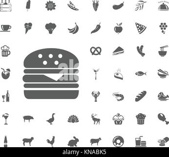 Hamburger icon. Food and Drinks vector icon set. Stock Vector
