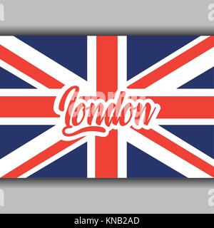 london text with england flag national symbol Stock Vector