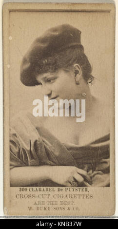 Card Number 309, Clarabel De Puyster, from the Actors and Actresses series (N145-3) issued by Duke Sons & Co. to promote Cross Cut Cigarettes MET DP839734 646200 Stock Photo