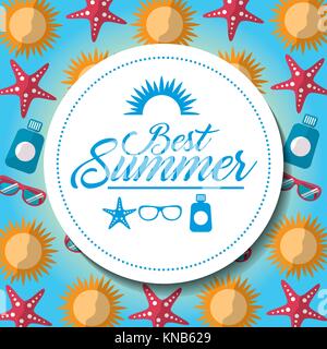 best summer poster vacations travel tourism Stock Vector