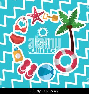 best summer poster vacations travel tourism Stock Vector