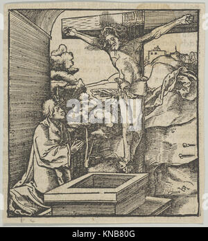 A Man Praying before a Crucifix, from Hymmelwagen auff dem, wer wol lebt... MET DP849945 669449 Stock Photo