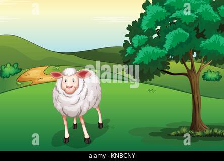 A smiling sheep illustration Stock Vector