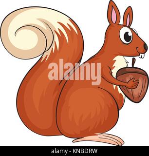 Illustration of a squirrel on a white background Stock Vector