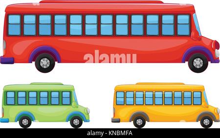 illustration of buses on a white background Stock Vector
