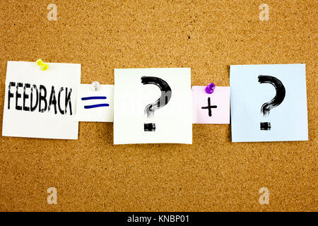 Conceptual announcement text caption inspiration showing Feedback Business concept for Opinion Information Positive Negative Feedback written on Stick Stock Photo