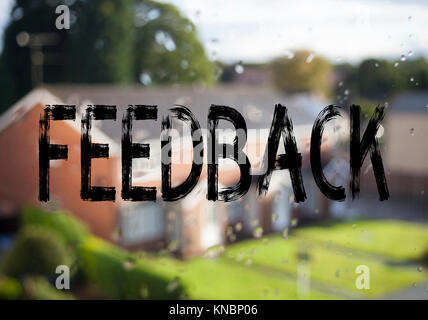 Announcement text caption showing Feedback. Business concept for Opinion Information Positive Negative Feedback written on old brick background with s Stock Photo