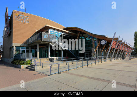 The Concept to Creation Sculptures, Rotary centre for the Arts, downtown Kelowna City, Okanagan Lake, British Columbia, Canada. Stock Photo