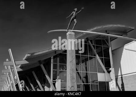 The Concept to Creation Sculptures, Rotary centre for the Arts, downtown Kelowna City, Okanagan Lake, British Columbia, Canada. Stock Photo