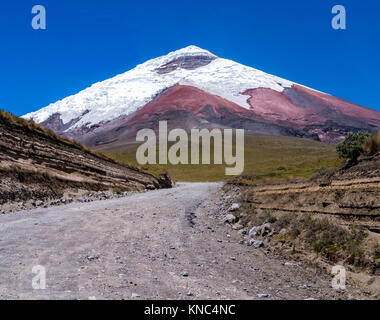 Stunning view of snow capped Cotopaxi volcano, Ecuador Stock Photo