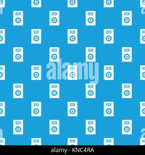 Music speaker pattern seamless blue Stock Vector