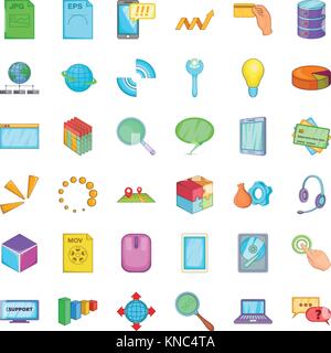 Click mouse icons set, cartoon style Stock Vector
