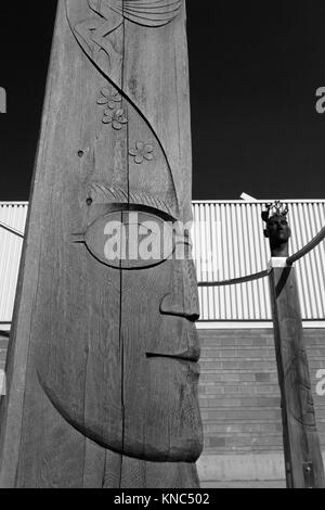 The Concept to Creation Sculptures, Rotary centre for the Arts, downtown Kelowna City, Okanagan Lake, British Columbia, Canada. Stock Photo