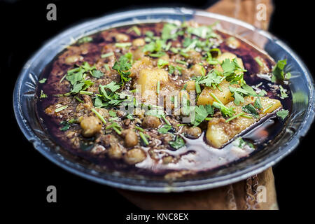 Popular keema masala dish in  a glass plate. Stock Photo