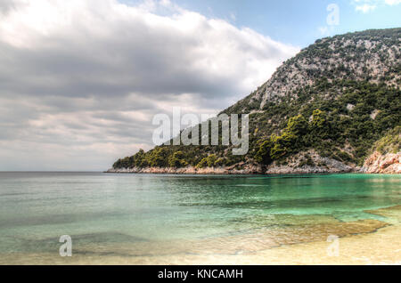 One of the many tropical beaches of Skopelos island in Greece Stock Photo