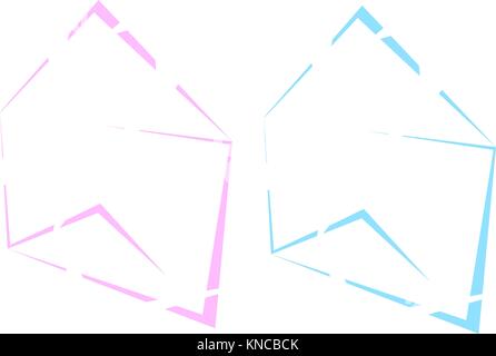 Silhouette of mail from triangular contours Mail-spam from men and women icon Stock Vector