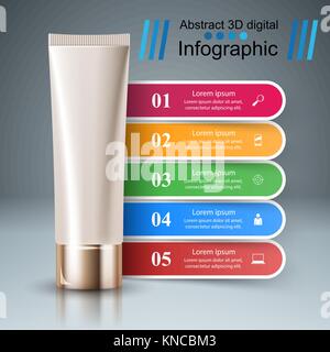 Toothpaste, cream tube - business infographic. Stock Vector