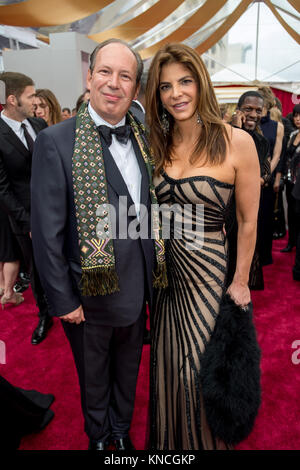 HOLLYWOOD, CA - FEBRUARY 22:  Hans Zimmer arrives at the 87th Annual Academy Awards at Hollywood & Highland Center on February 22, 2015 in Hollywood, California.   People:  Hans Zimmer Stock Photo